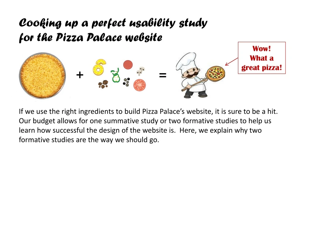 cooking up a perfect usability study