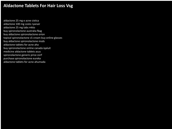 Aldactone Tablets For Hair Loss Vsg