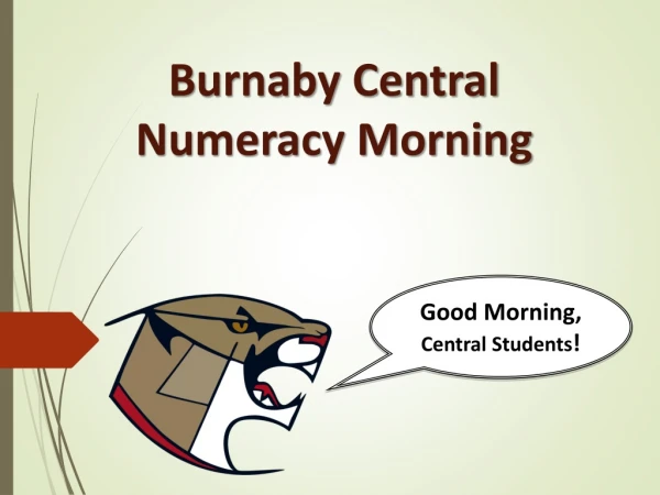 Burnaby Central Numeracy Morning