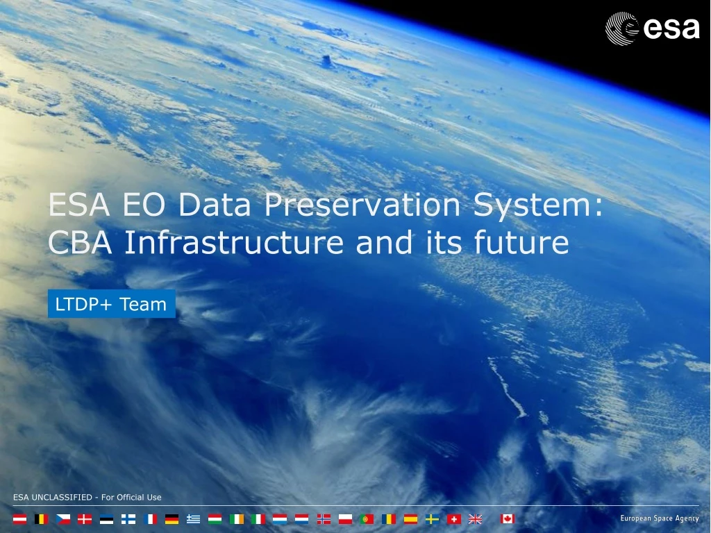 esa eo data preservation system cba infrastructure and its future