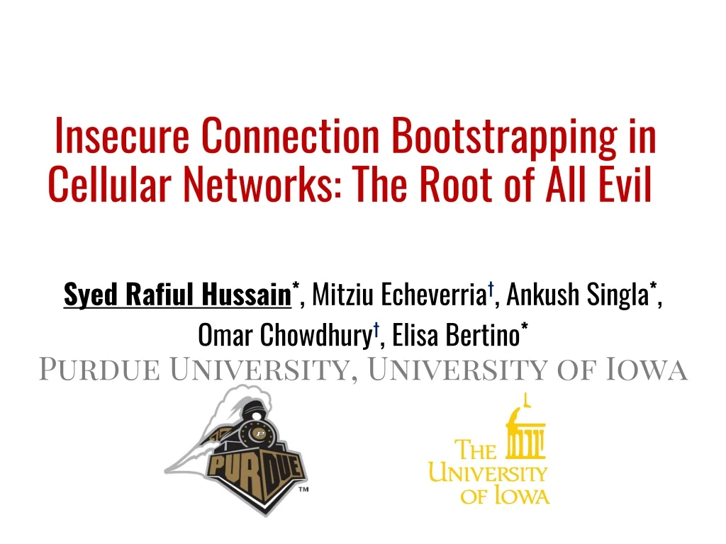 insecure connection bootstrapping in cellular networks the root of all evil
