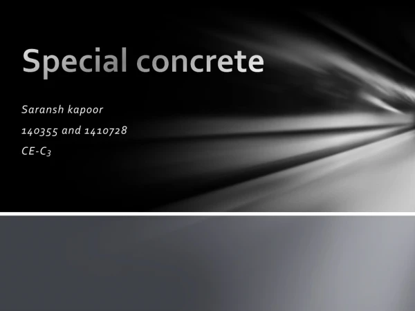 Special concrete