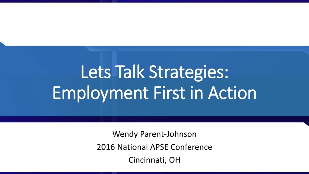 lets talk strategies employment first in action
