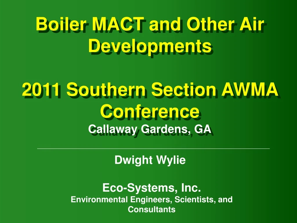 boiler mact and other air developments 2011
