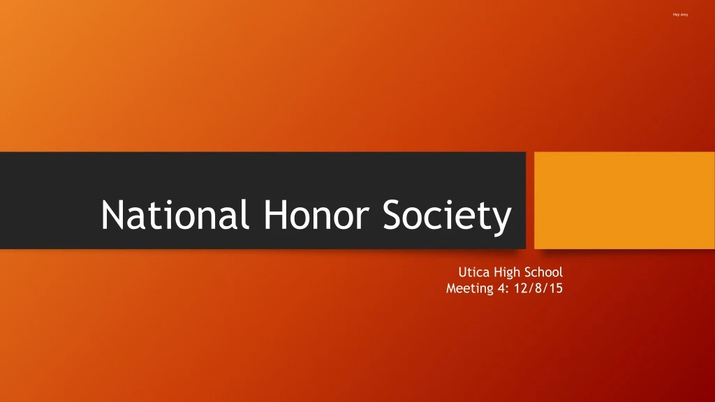 national honor society