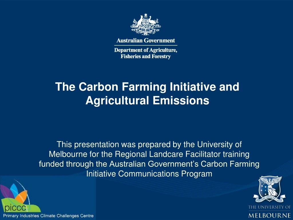 the carbon farming initiative and agricultural emissions
