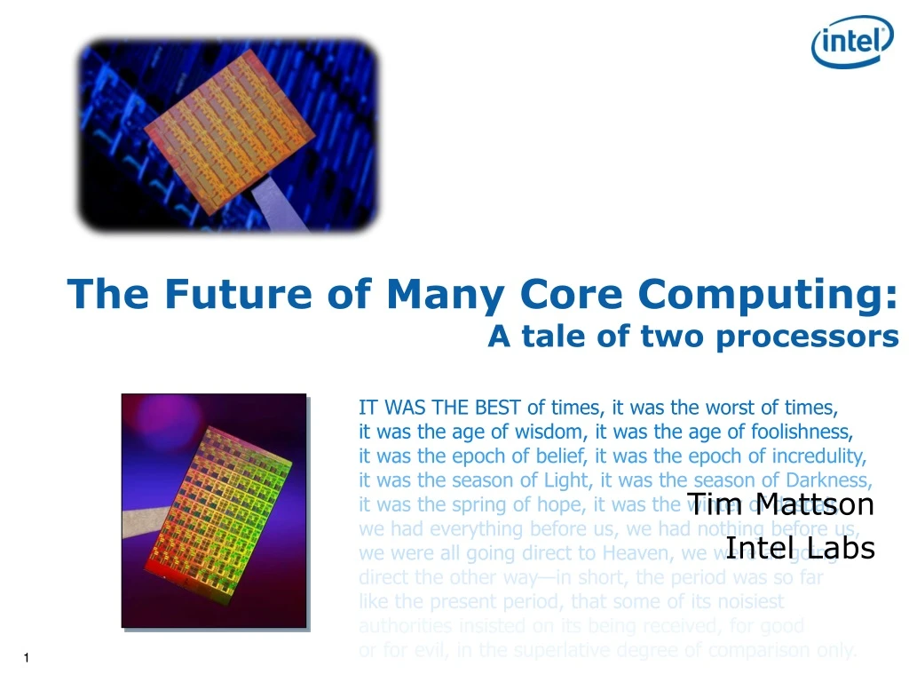 the future of many core computing a tale of two processors