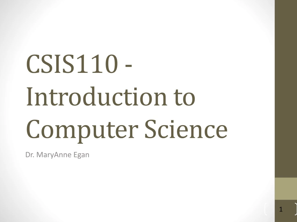 csis110 introduction to computer science