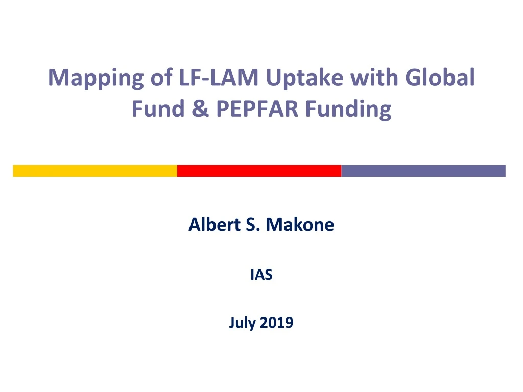 mapping of lf lam uptake with global fund pepfar funding