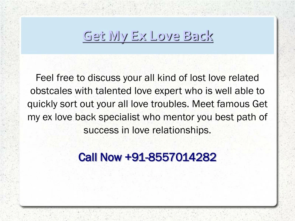 get my ex love back