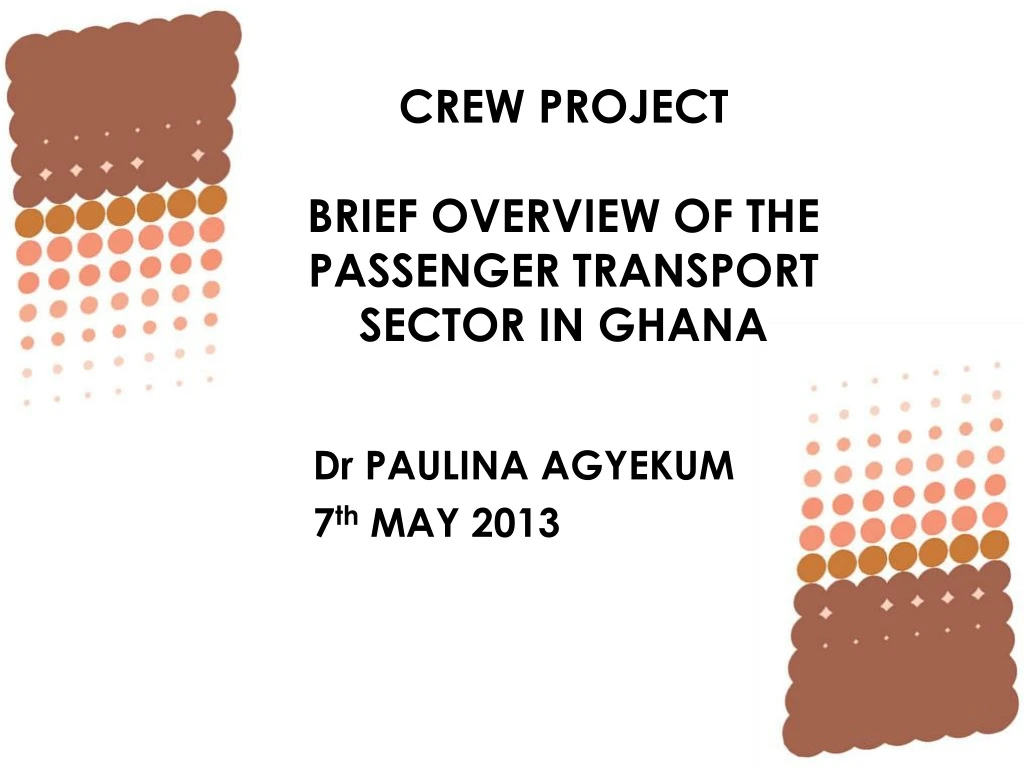 crew project brief overview of the passenger transport sector in ghana