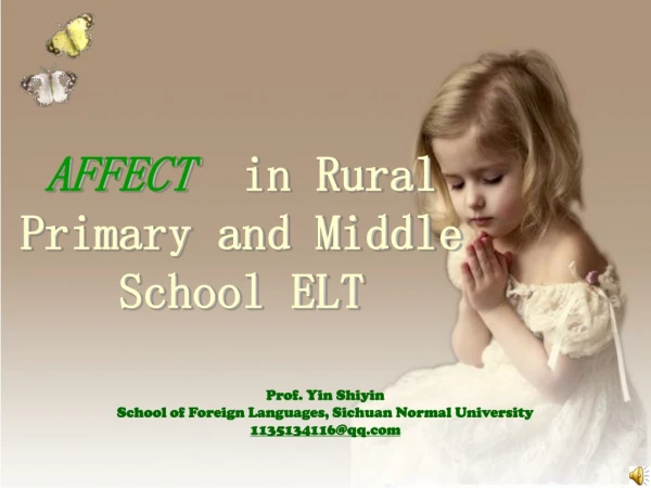 AFFECT in Rural Primary and Middle School ELT
