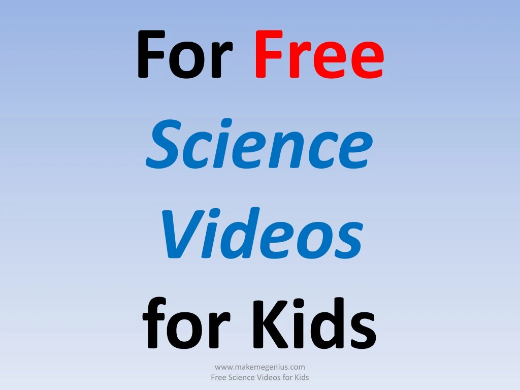 for free science videos for kids