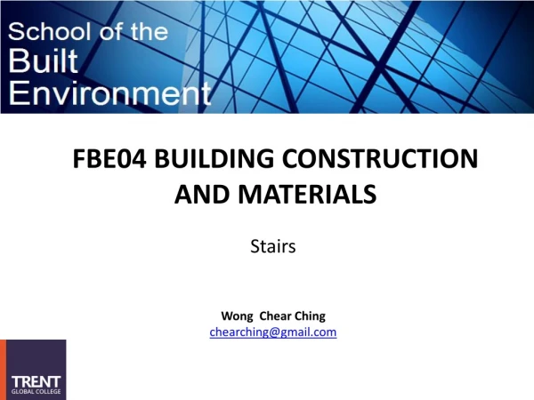 FBE04 BUILDING CONSTRUCTION AND MATERIALS