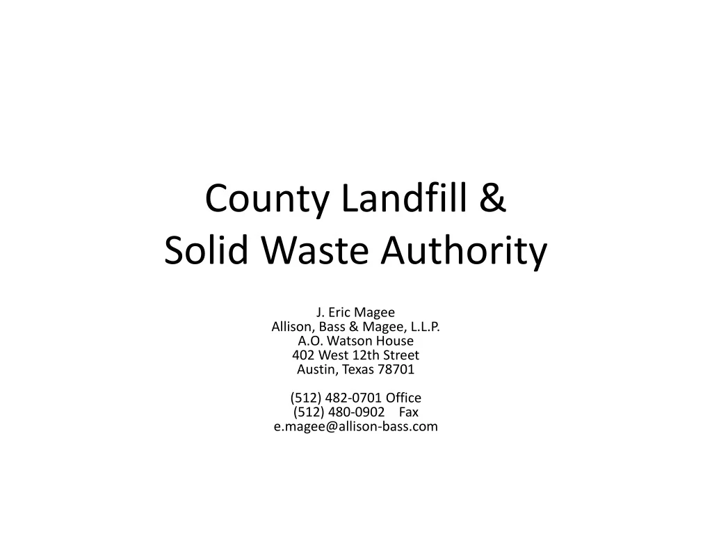 county landfill solid waste authority