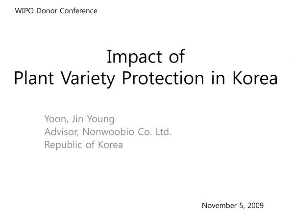 Impact of Plant Variety Protection in Korea