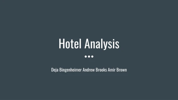 Hotel Analysis