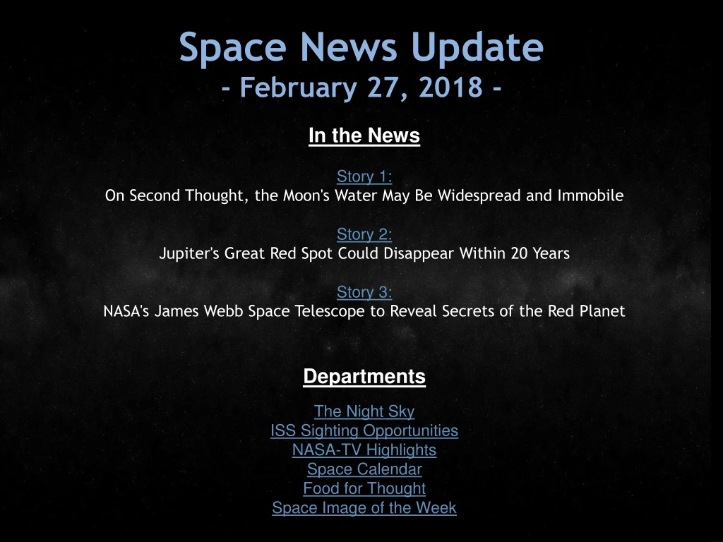 space news update february 27 2018