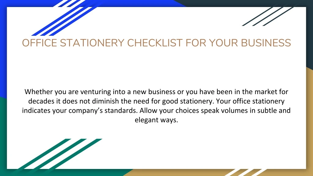 office stationery checklist for your business