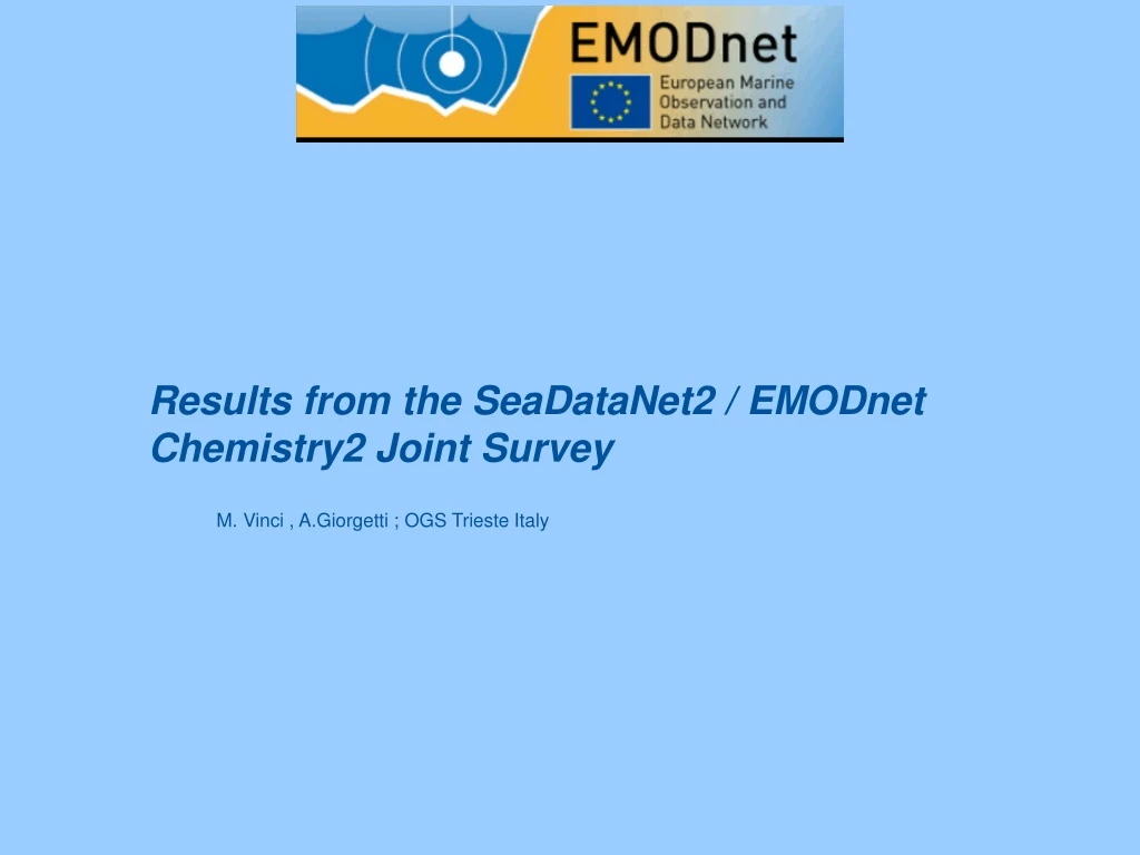 results from the seadatanet2 emodnet chemistry2