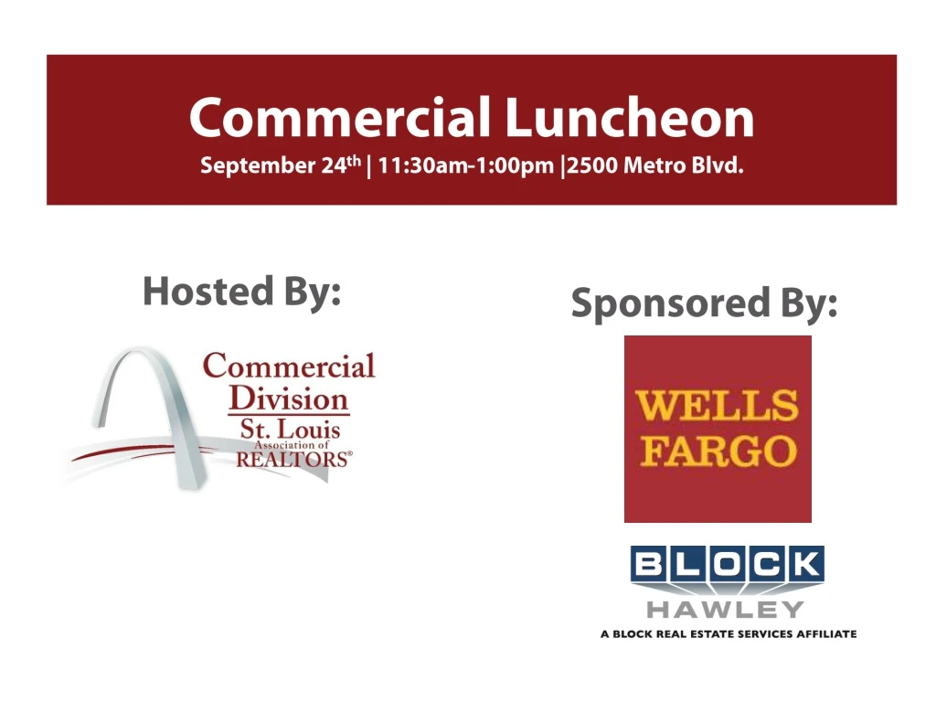 commercial luncheon september 24 th 11 30am 1 00pm 2500 metro blvd