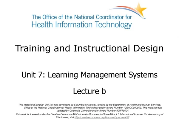 Training and Instructional Design