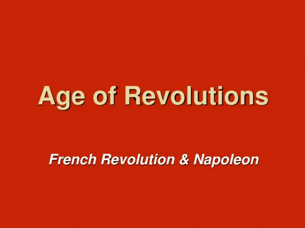Age of Revolutions