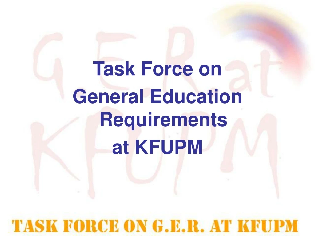 task force on general education requirements