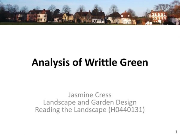 Analysis of Writtle Green