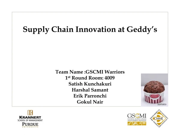 Supply Chain Innovation at Geddy’s