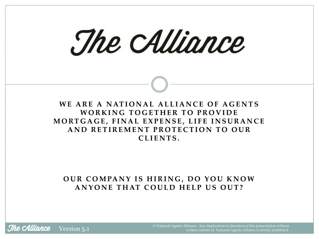we are a national alliance of agents working