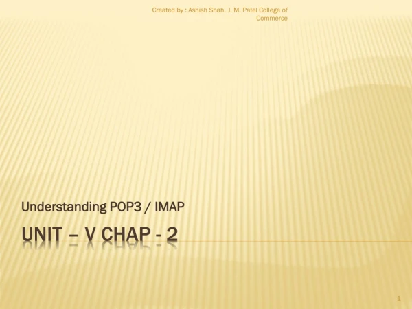 Unit – V Chap - 2