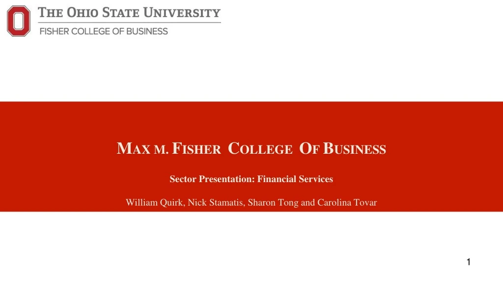 m ax m f isher c ollege o f b usiness sector