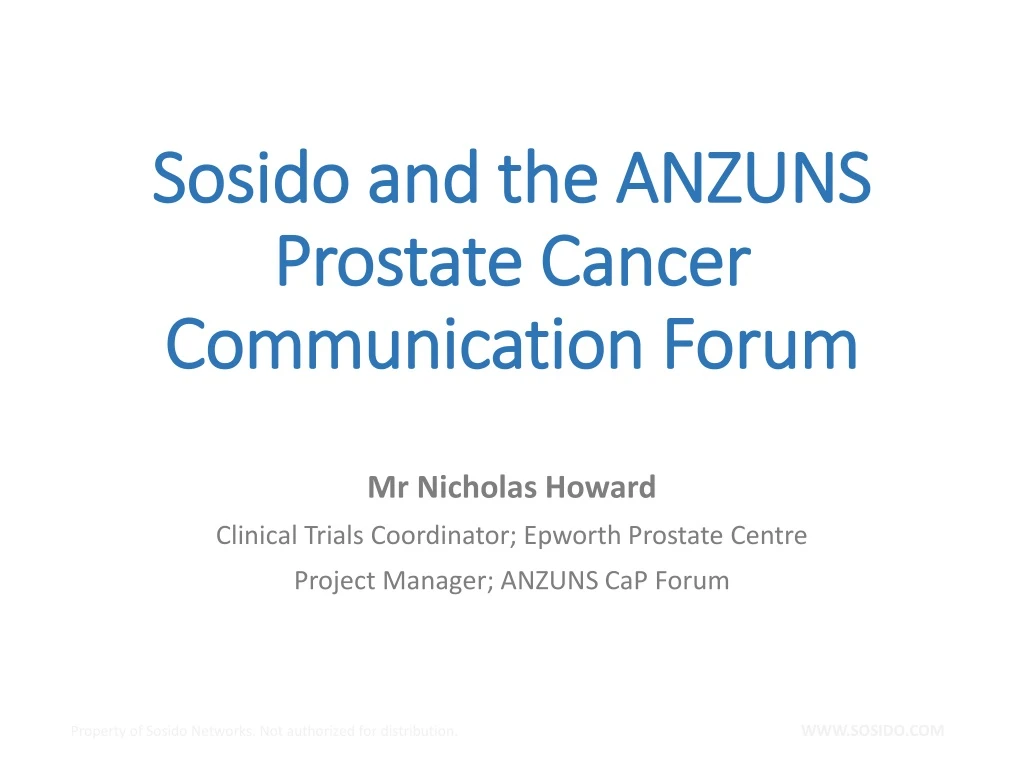 sosido and the anzuns prostate cancer communication forum