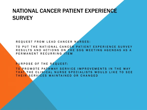 National CANCER Patient Experience Survey