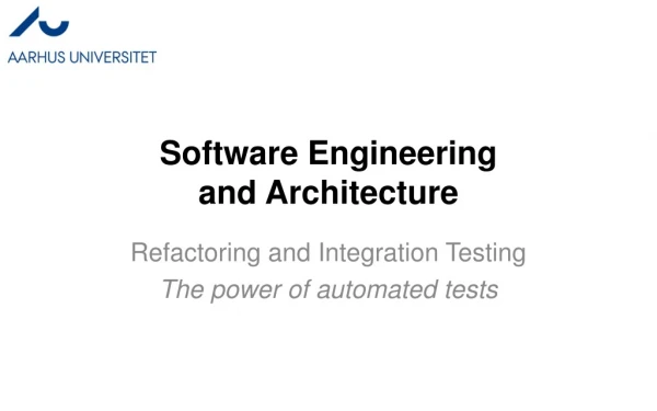 Software Engineering and Architecture