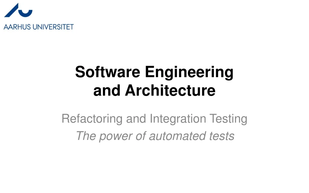 software engineering and architecture