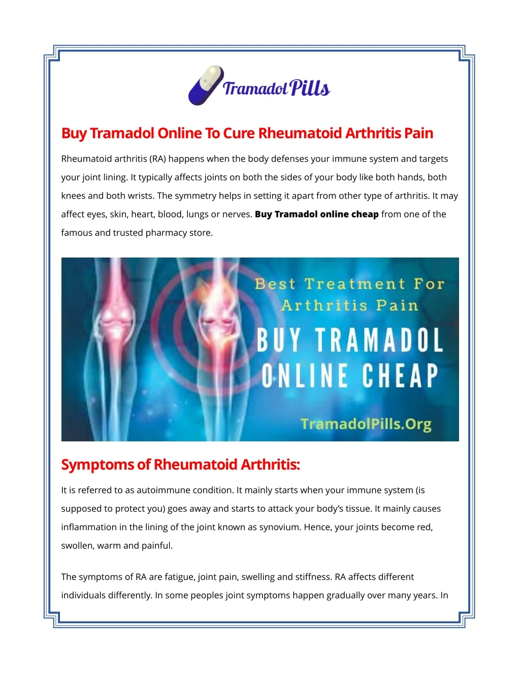 buy tramadol online to cure rheumatoid arthritis