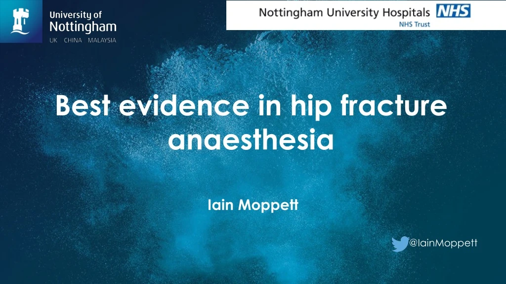 best evidence in hip fracture anaesthesia