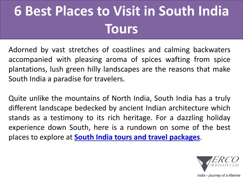 6 best places to visit in south india tours