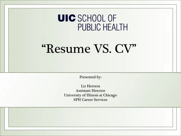 “Resume VS. CV”