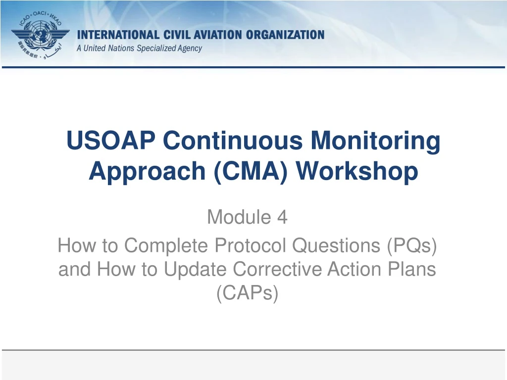 usoap continuous monitoring approach cma workshop