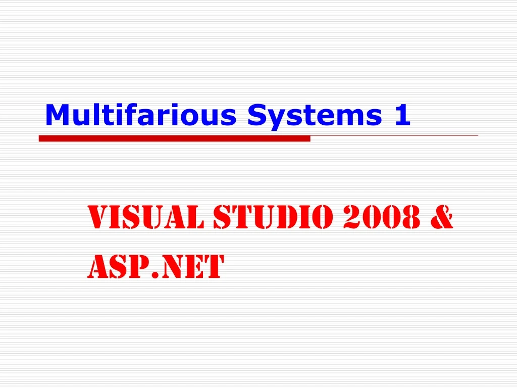 multifarious systems 1