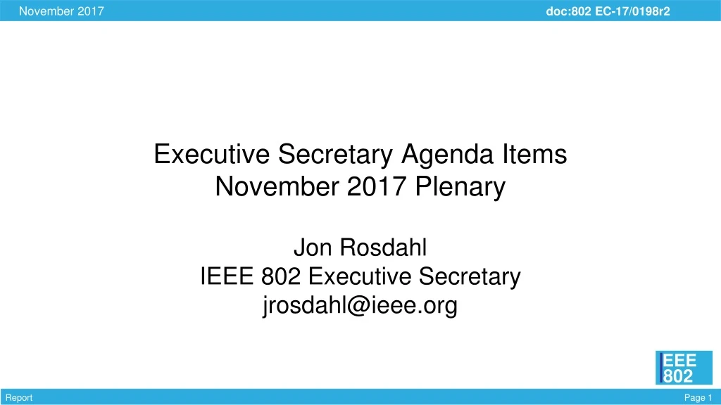 executive secretary agenda items november 2017 plenary