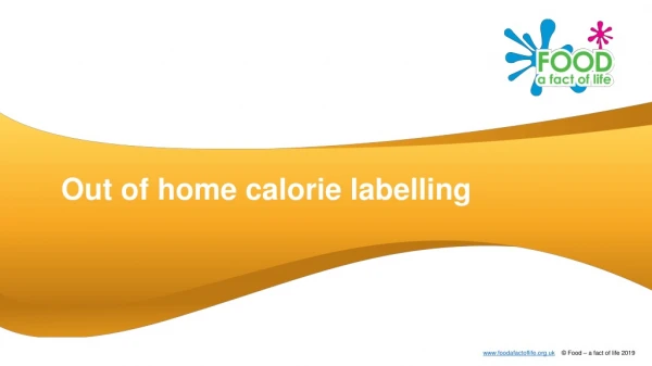 Out of home calorie labelling