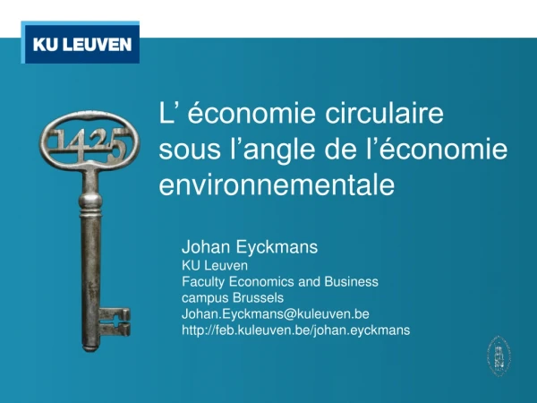 L’ économie circulaire sous l’angle de l’économie environnementale