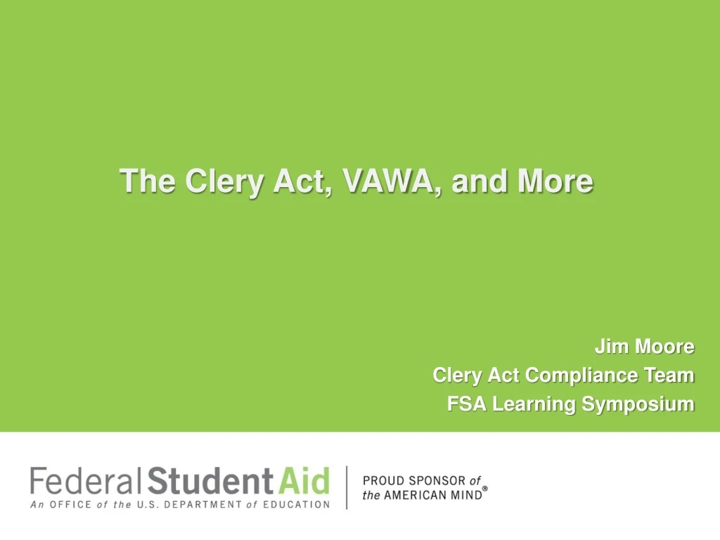 the clery act vawa and more