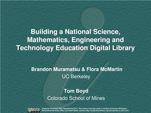 Building a National Science, Mathematics, Engineering and Technology Education Digital Library