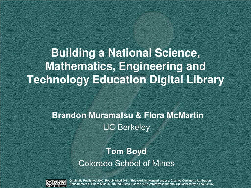 building a national science mathematics engineering and technology education digital library