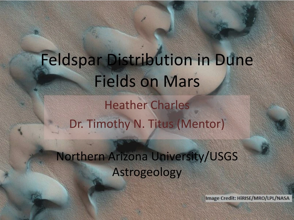 feldspar distribution in dune fields on mars